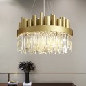 16 Light Modern / Contemporary Steel Pendant Light with Crystal Shade