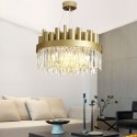 16 Light Modern / Contemporary Steel Pendant Light with Crystal Shade