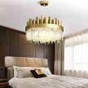 16 Light Modern / Contemporary Steel Pendant Light with Crystal Shade