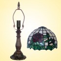 8 Inch Rural Rose Stained Glass Table Lamp