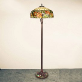 20 Inch Rose Stained Glass Floor Lamp