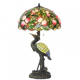 20 Inch Peach Stained Glass Table Lamp