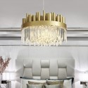 16 Light Modern / Contemporary Steel Pendant Light with Crystal Shade