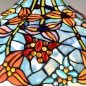 16 Inch Rustic Rural Butterfly Stained Glass Pendant Light