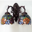 Rose Red Stained Glass Wall light