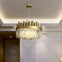 16 Light Modern / Contemporary Steel Pendant Light with Crystal Shade