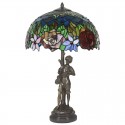 16 Inch Rose Brass Stained Glass Table Lamp