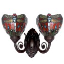 2 Light Stained Glass Wall light