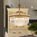 9 Light Modern / Contemporary Steel Pendant Light with Crystal Shade