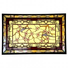 46 Inch Retro Stained Glass Flush Mount