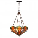 18 Inch Rose Stained Glass Pendant Light
