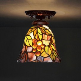 7 Inch Stained Glass Flush Mount