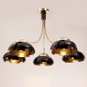 5 Light Modern / Contemporary Steel Chandelier with Acrylic Shade