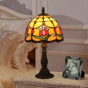 8 Inch European Stained Glass Tulip Style Table Lamp