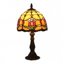 8 Inch European Stained Glass Tulip Style Table Lamp