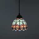 12 Inch Mediterranean Stained Glass Mediterranean Style Pendant Light