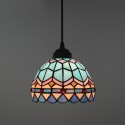 12 Inch Mediterranean Stained Glass Mediterranean Style Pendant Light