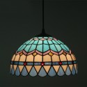 12 Inch Mediterranean Stained Glass Mediterranean Style Pendant Light