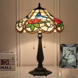 16 Inch American Stained Glass Hummingbird Style Table Lamp