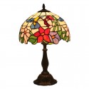 12 Inch European Stained Glass Hummingbird Style Table Lamp