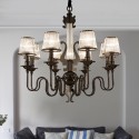 8 Light Modern / Contemporary Steel Chandelier with Acrylic Shade