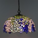 16 Inch European Stained Glass Wisteria Style Pendant Light