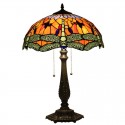 16 Inch European Stained Glass Dragonfly Style Table Lamp